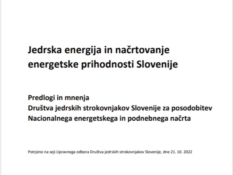 Jedrska energija in načrtovanje energetske prihodnosti Slovenije
